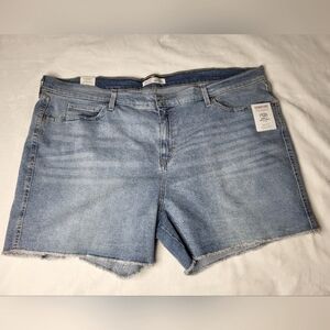 Levi's High Rise Jean Shorts. Plus Size 26W. Blue Denim Cut Off Style